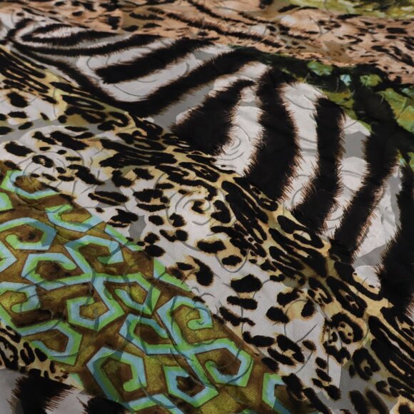 Boston Proper Womens Asymmetric Patchwork Animal Print Floral Skirt Size Lg Y2K - Picture 6 of 8